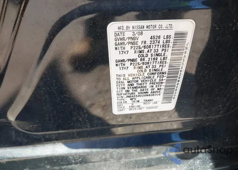 2008 Nissan Rogue Sl из США, поврежденный, VIN JN8AS58V28W406306